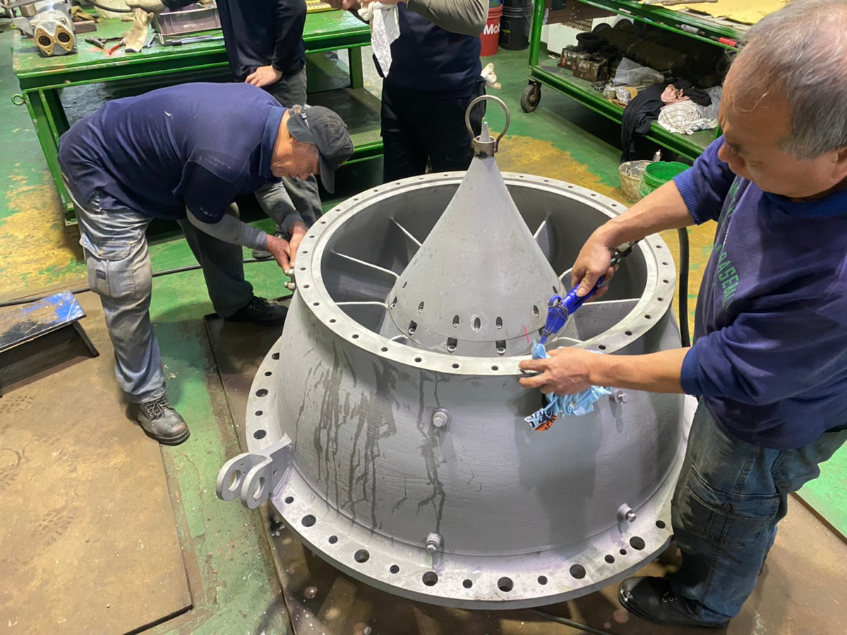 推進器錐體車間組裝